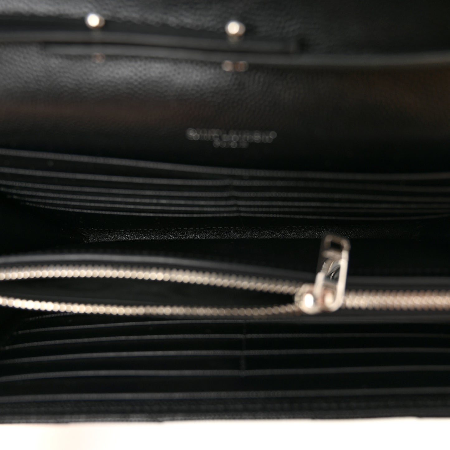 Grain De Poudre Matelasse Chevron Monogram Chain Wallet Black