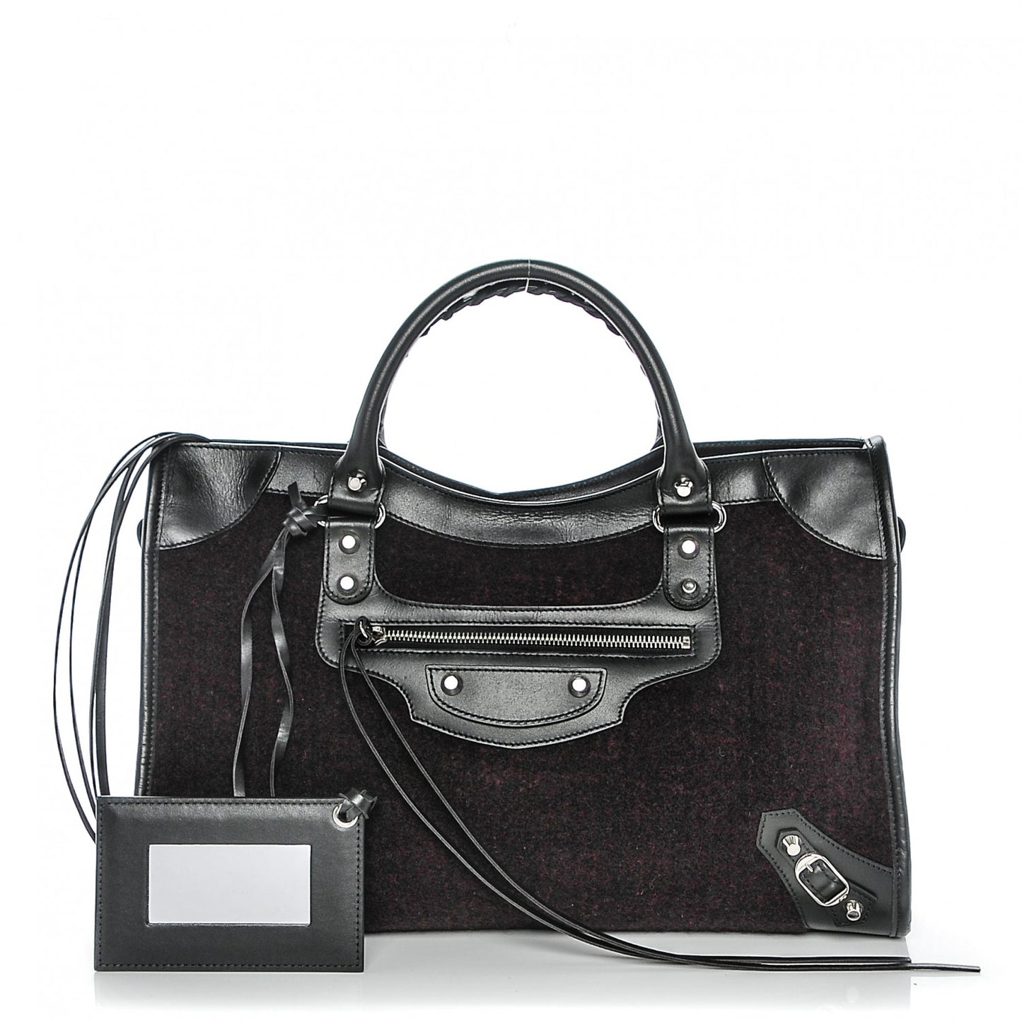 Calfskin Wool Classic Silver Hardware City Bordeaux