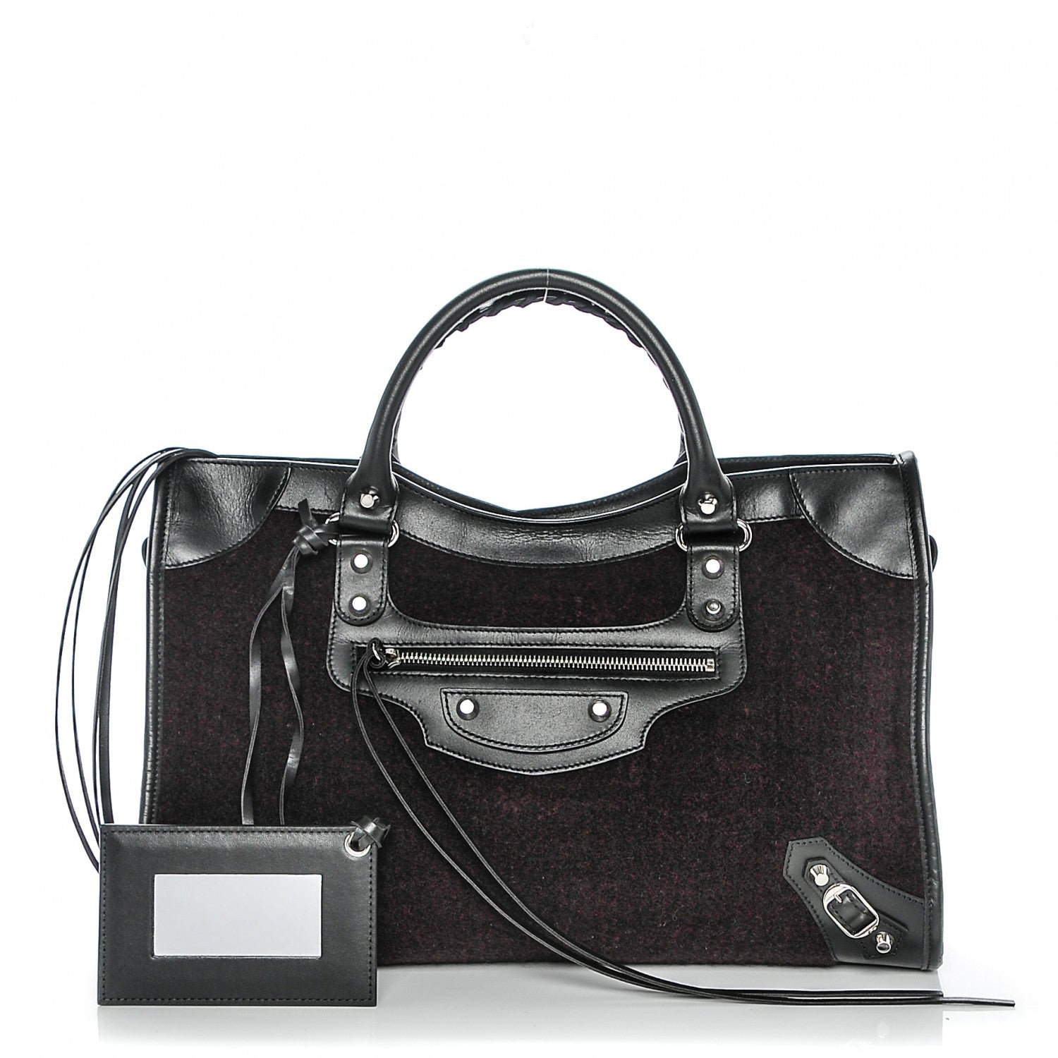 Balenciaga Calfskin Wool Classic Silver Hardware City Bordeaux 1 of 7