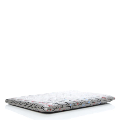 Chanel Metallic Lambskin Quilted Large Data Center Cosmetic Case Silver 4 of 10