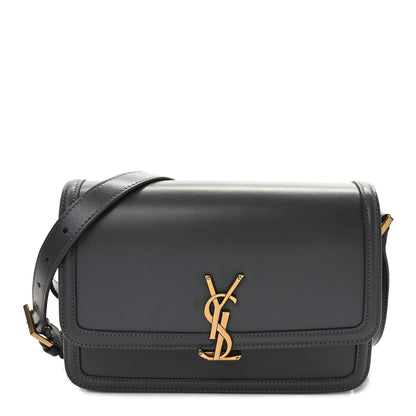 Saint Laurent Box Calfskin Monogram Medium Solferino Satchel Storm 1 of 8