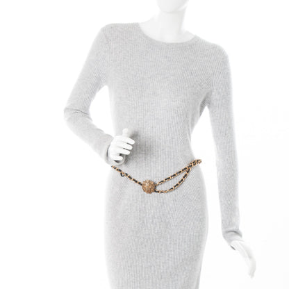 Chanel CHANE Lambskin Crystal Lion Chain Belt Gold 2 of 5