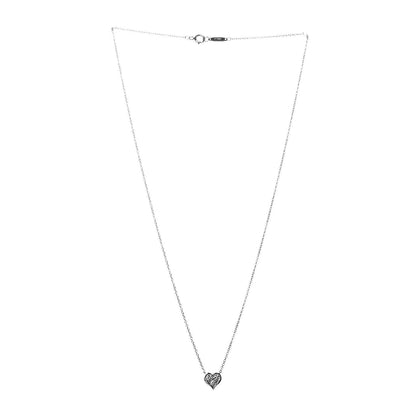 Tiffany Platinum Diamond Heart Pendant Necklace 3 of 5