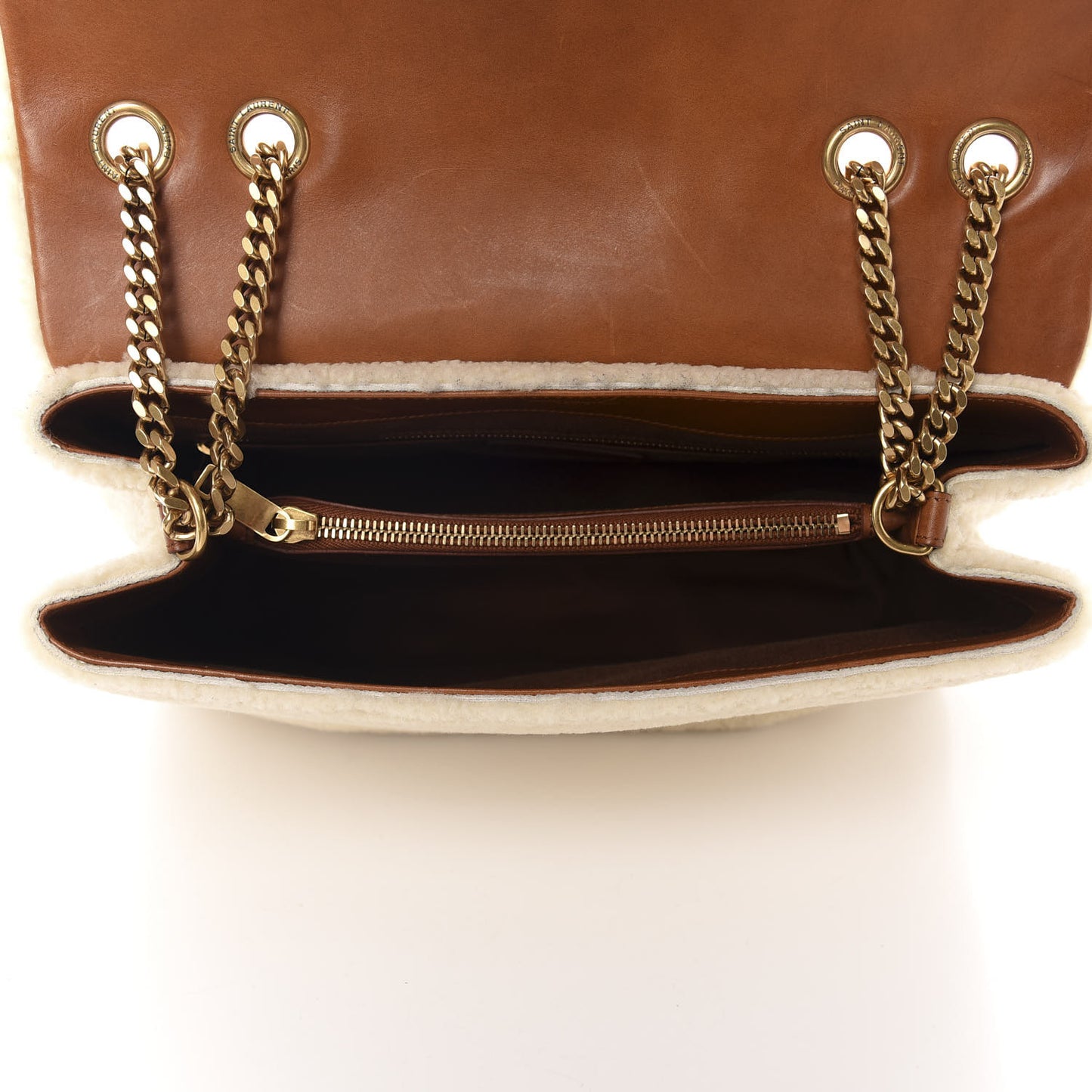 Shearling Medium Loulou Shoulder Bag Natural