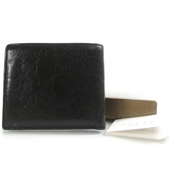 Gucci Guccissima Crest Bi-Fold Wallet Black 2 of 9