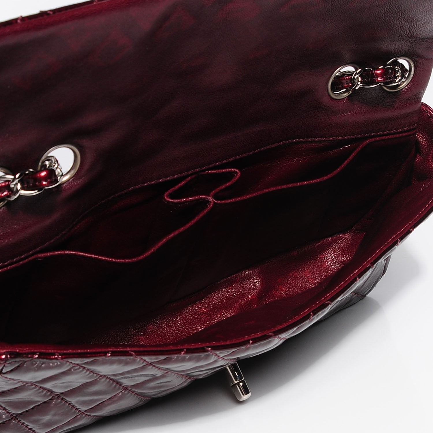 Chanel Patent Quilted East West Flap Bordeaux 6 of 8