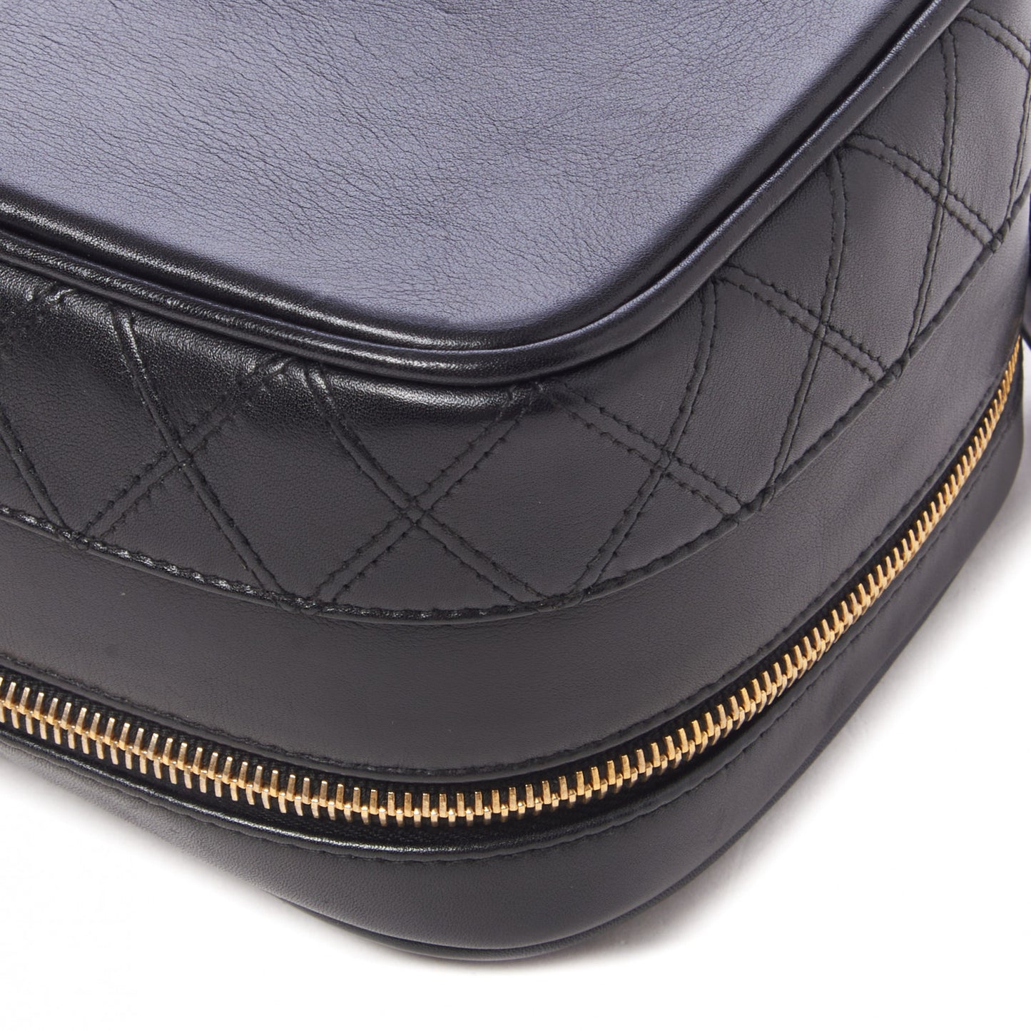 Lambskin Vanity Cosmetic Case Black