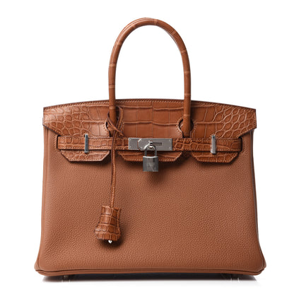Hermes Togo Matte Alligator Birkin Touch 30 Gold 1 of 11