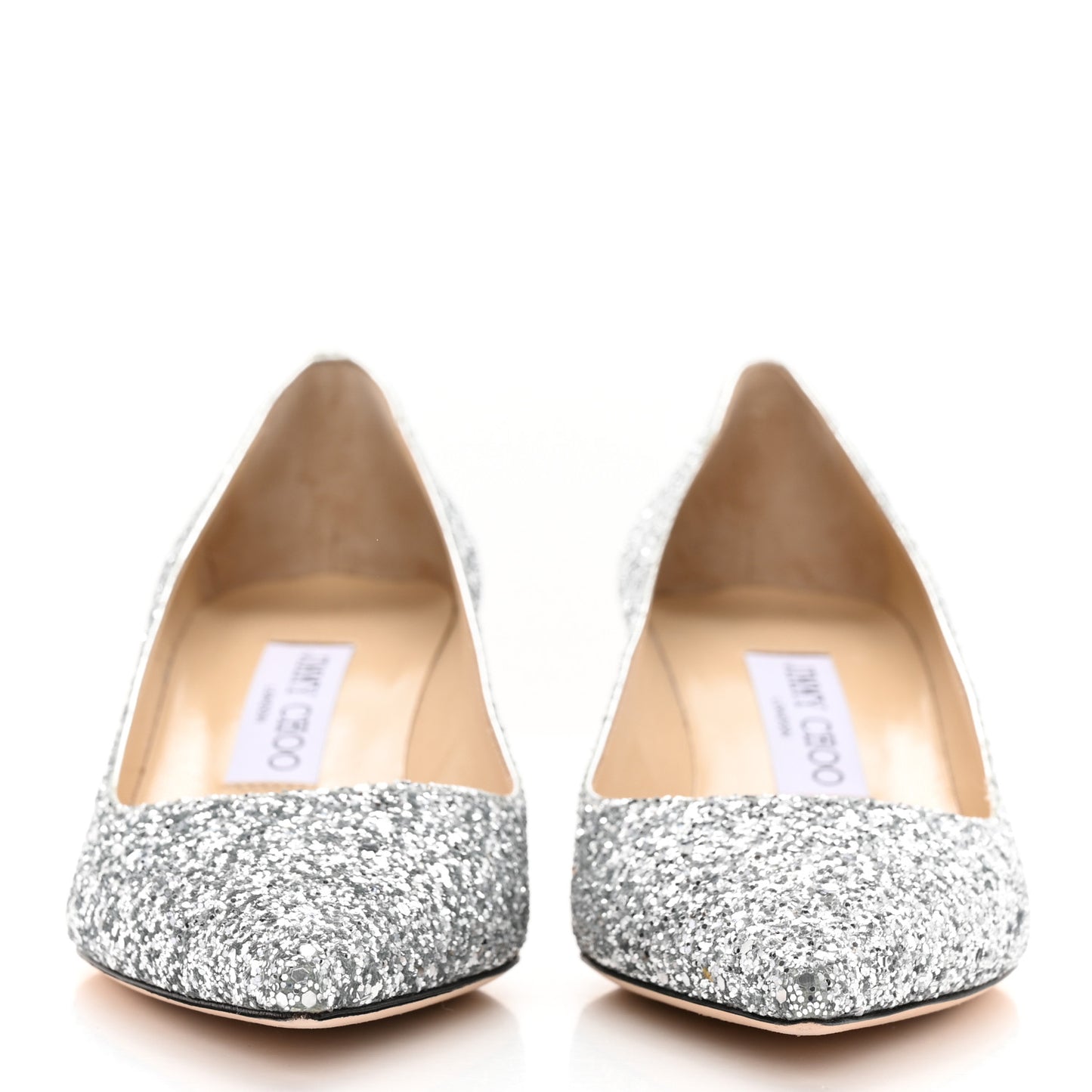 Coarse Glitter Fabric Pointy Toe Aza Pumps 36.5 Silver