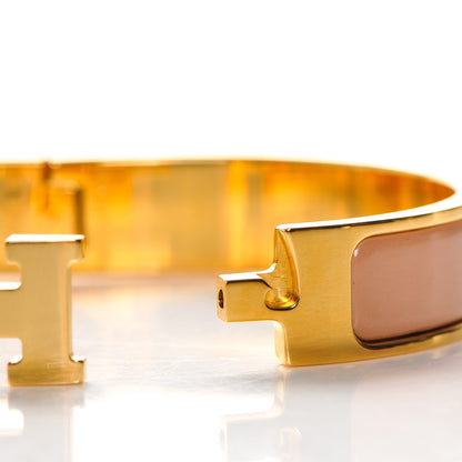 Hermes Narrow Enamel Clic Clac H Bracelet PM Rose Poudre 6 of 7