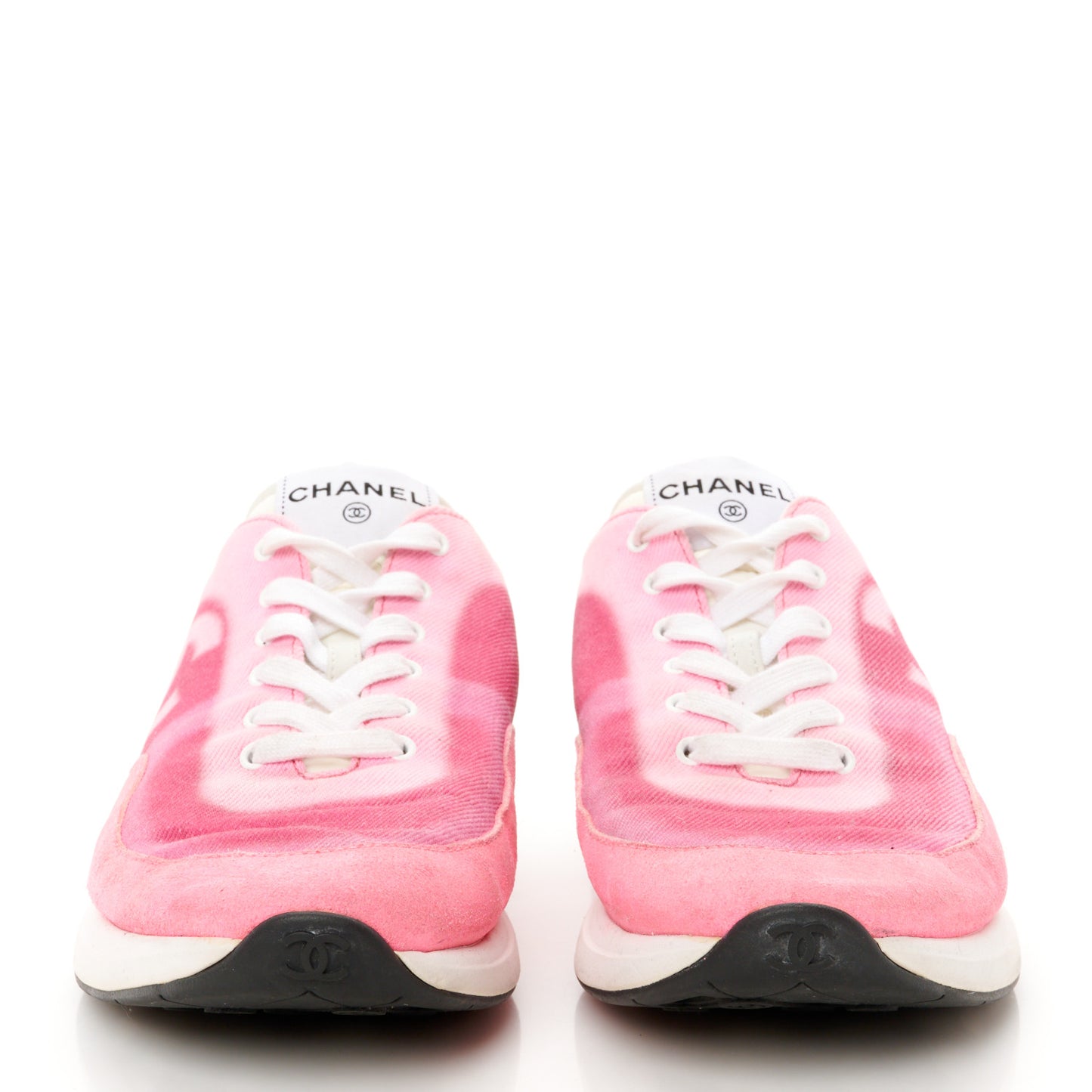 Denim Suede Calfskin Womens CC Sneakers 40 Pink