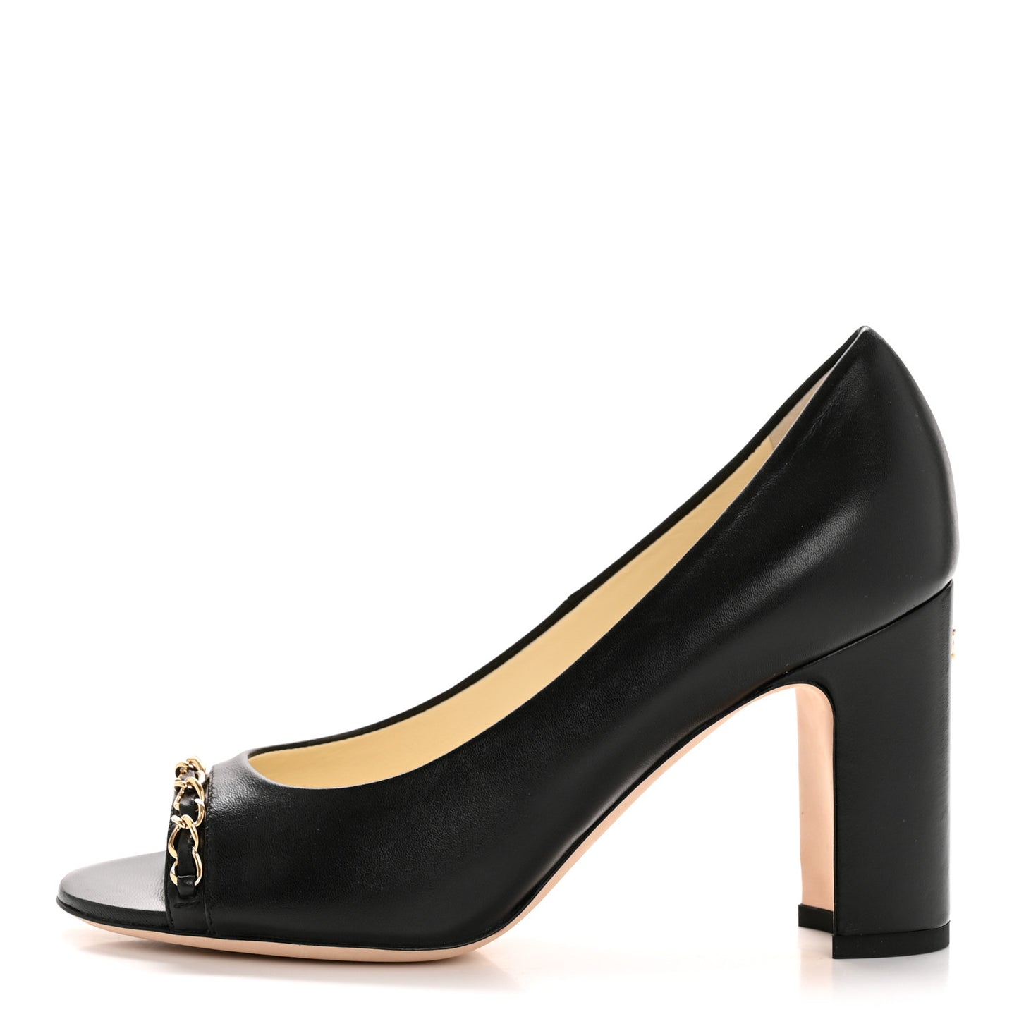 Calfskin Peep Toe CC Pumps 35 Black