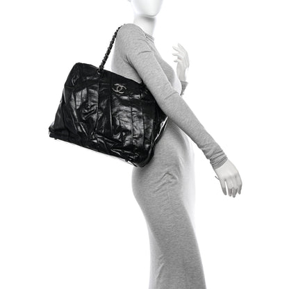 Chanel Glazed Calfskin Large Twisted Tote Black 2 of 10