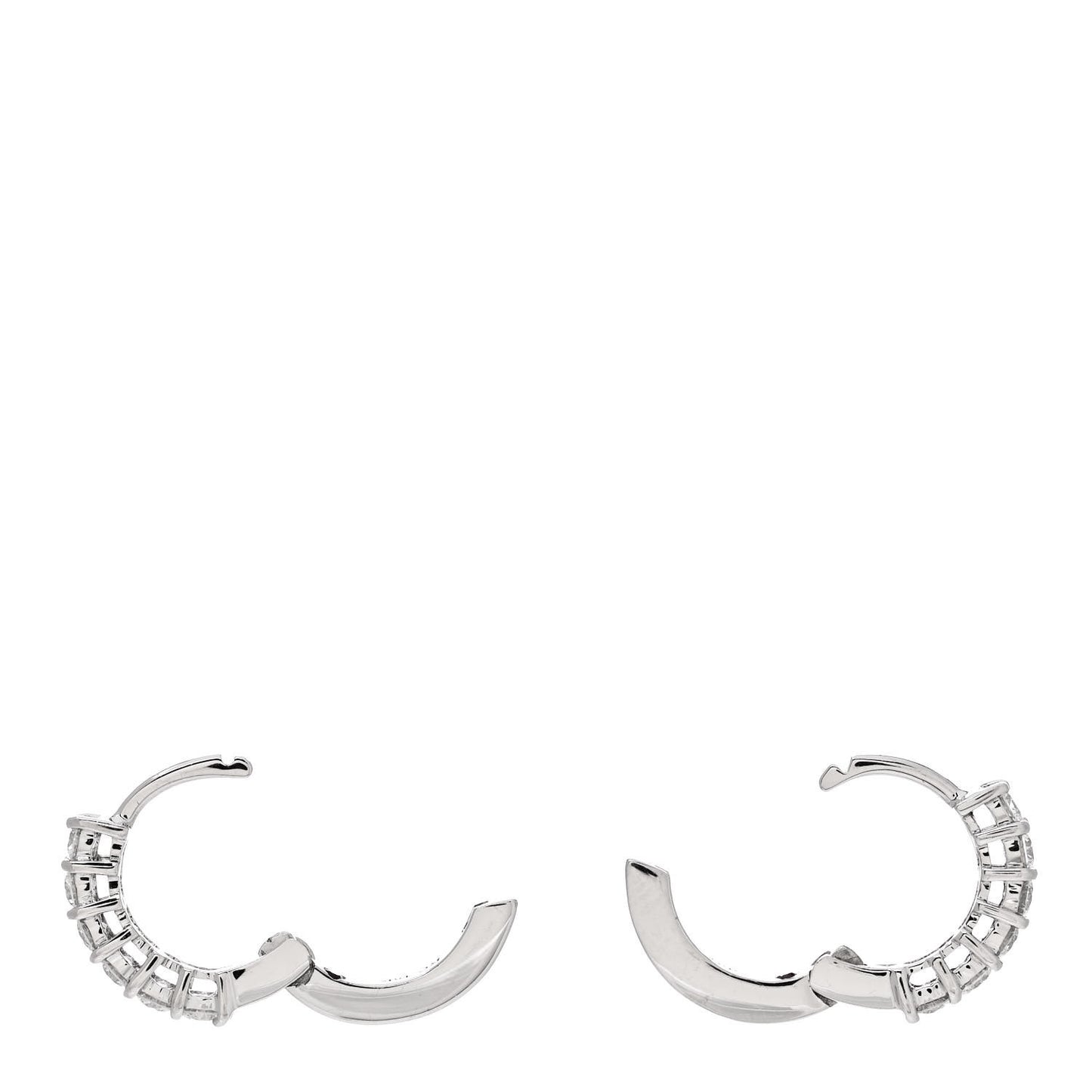 18K White Gold Diamond .70ct Huggie Hoop Earrings