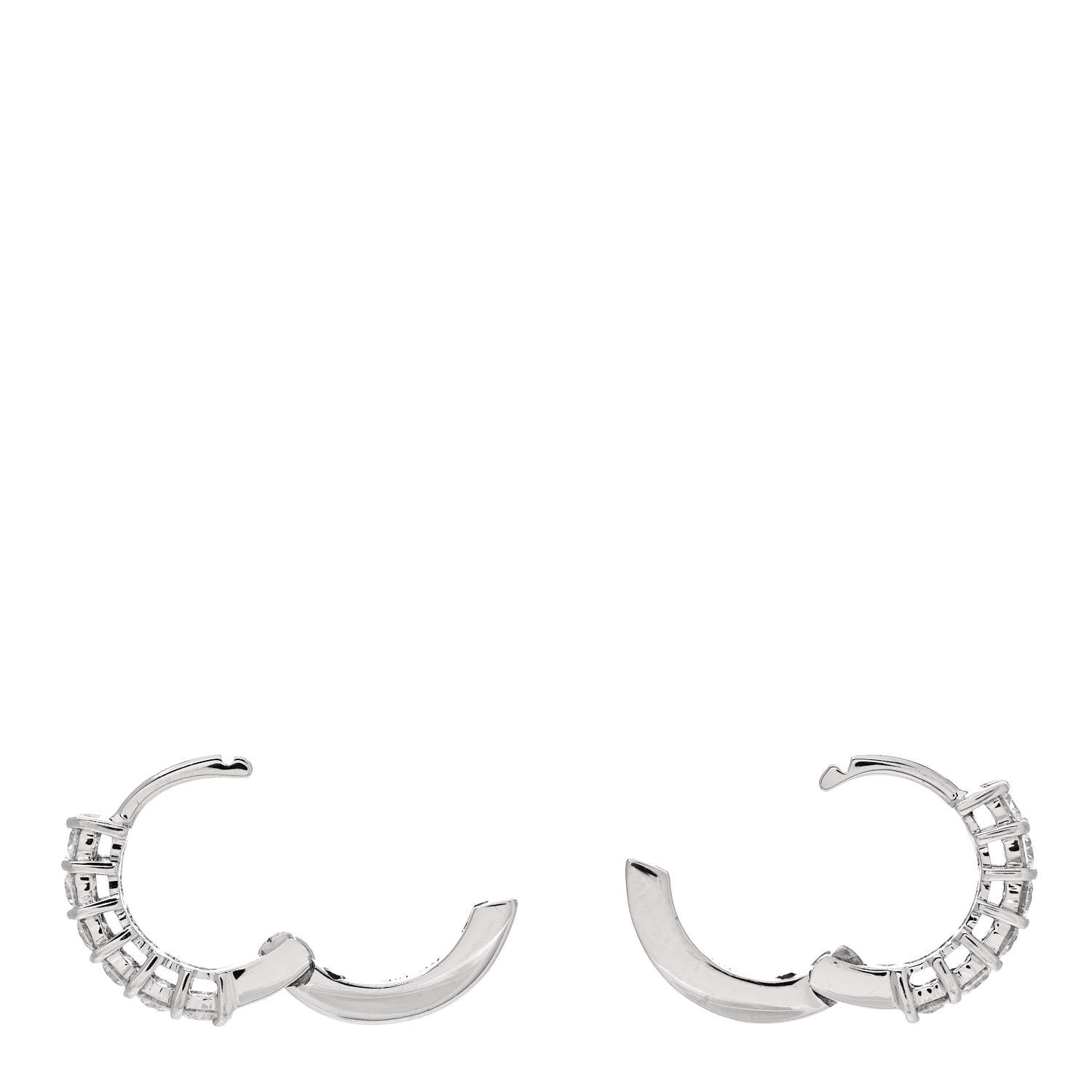 Roberto Coin 18K White Gold Diamond .70ct Huggie Hoop Earrings 3 of 4