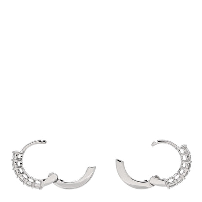 Roberto Coin 18K White Gold Diamond .70ct Huggie Hoop Earrings 3 of 4