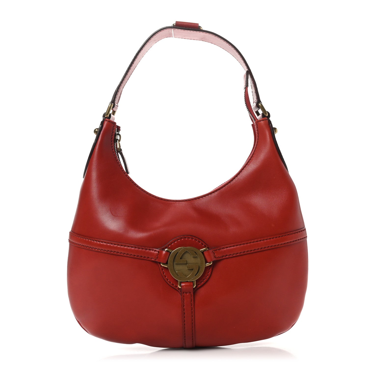 Gucci Calfskin GG Reins Hobo Red 1 of 10