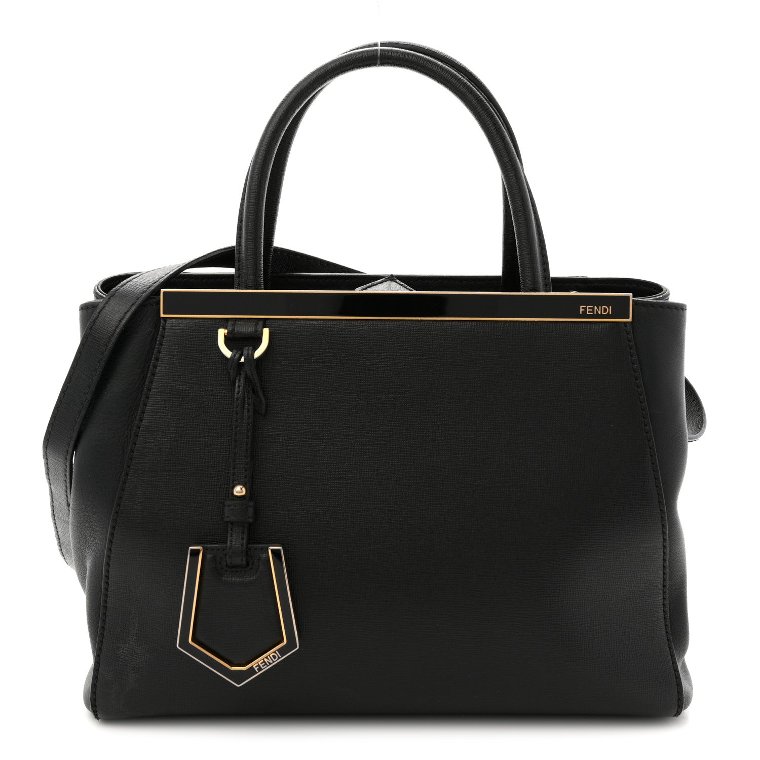 Fendi Vitello Elite Petite 2Jours Tote Black 1 of 12