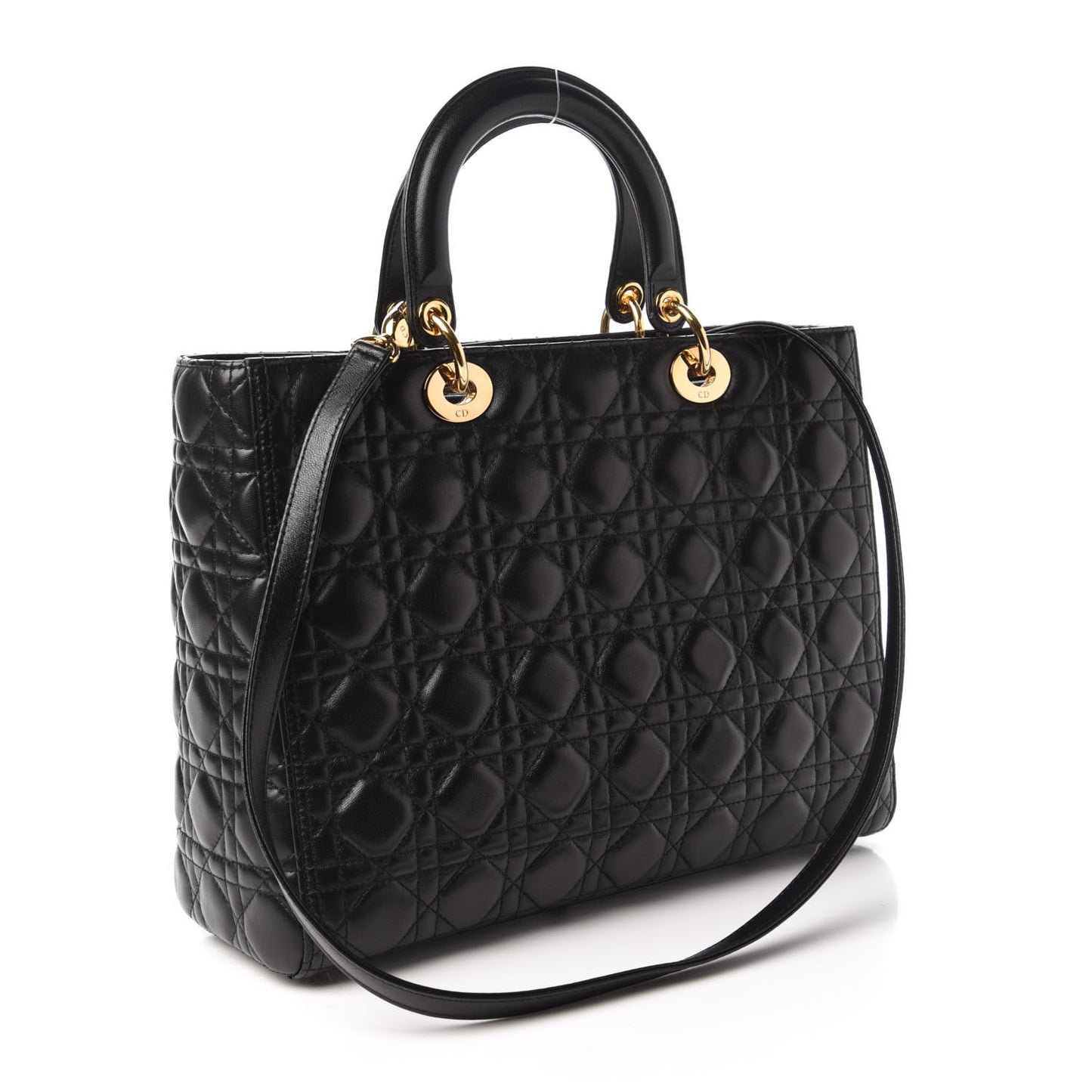 Lambskin Cannage Large Lady Dior Black