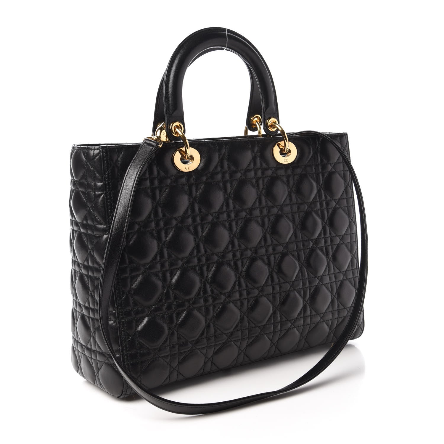 Christian Dior Lambskin Cannage Large Lady Dior Black 3 of 10