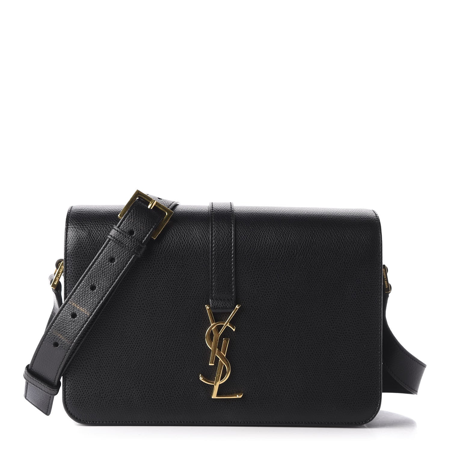Saint Laurent Textured Calfskin Medium Classic Monogram Universite Bag Black 1 of 11