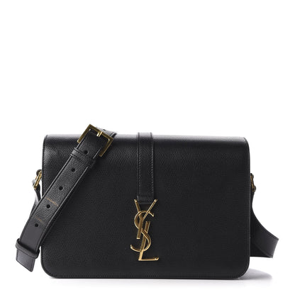 Saint Laurent Textured Calfskin Medium Classic Monogram Universite Bag Black 1 of 11