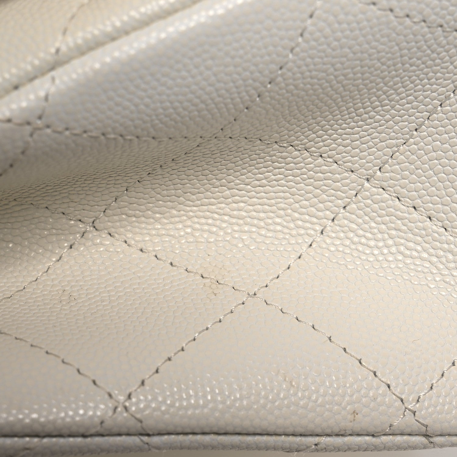 Chanel Caviar Quilted Jumbo Double Flap White 13 of 22