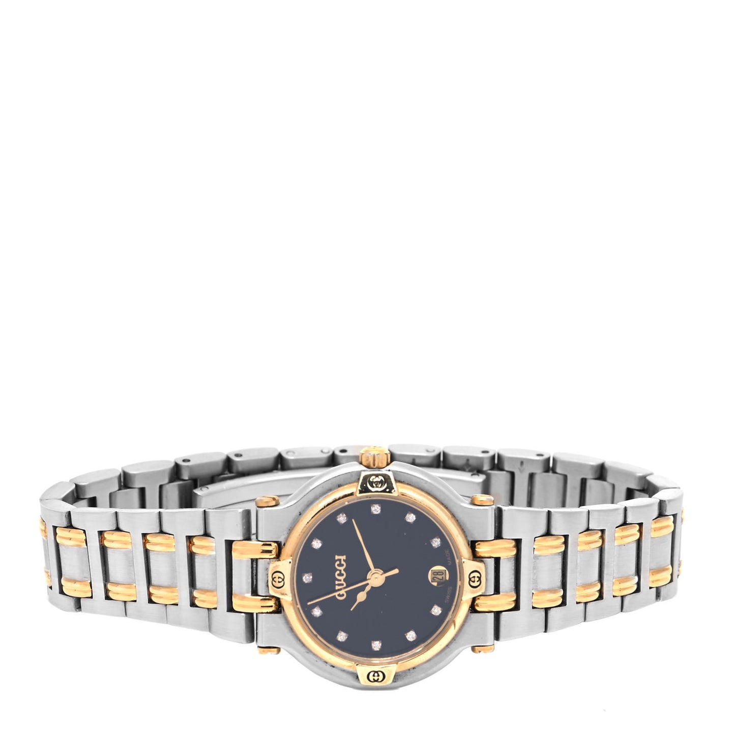 Stainless Steel Diamond 25mm 9000L Quartz Watch Black