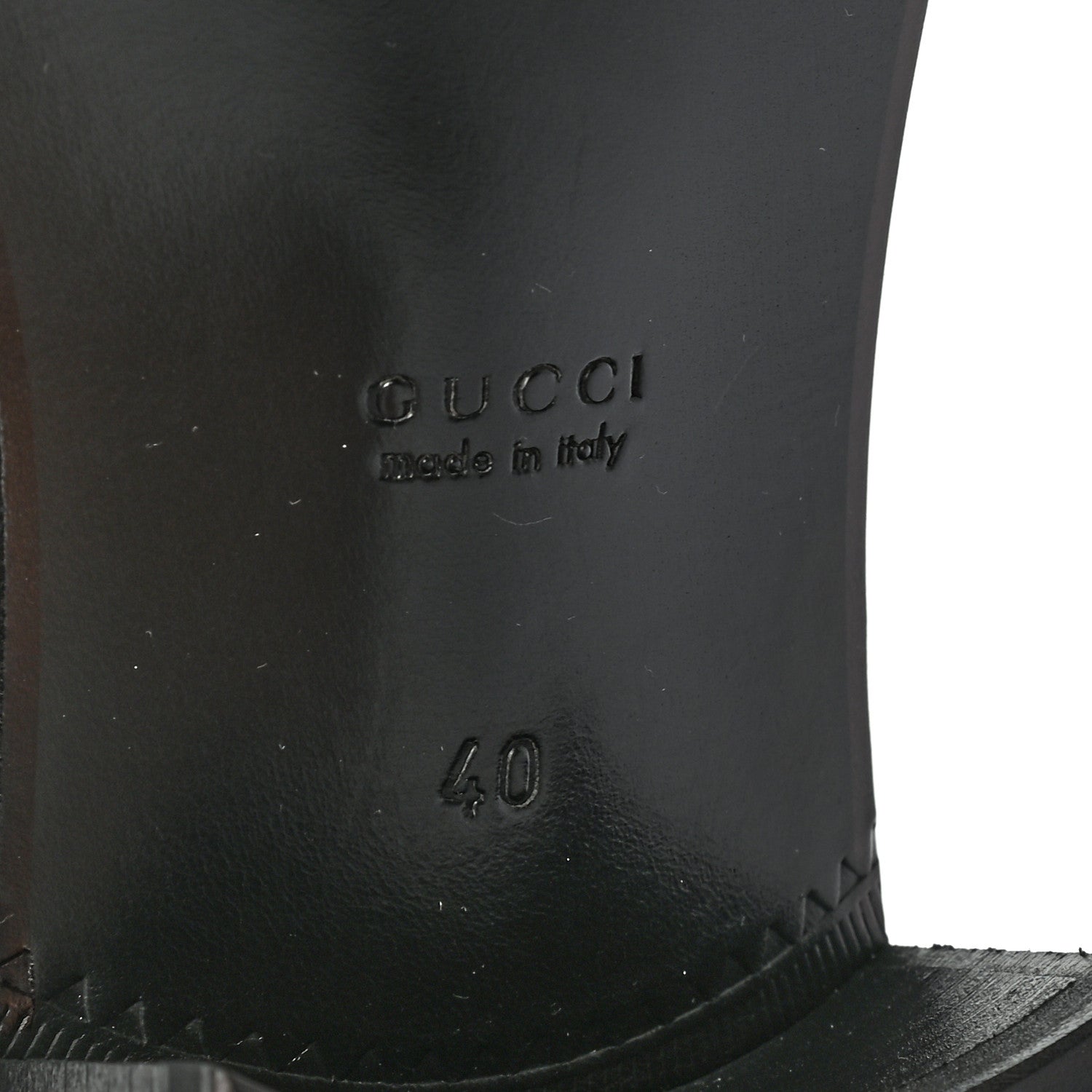 Gucci Goatskin Womens Chain Mid-Heel Loafers 40 Black 7 of 9