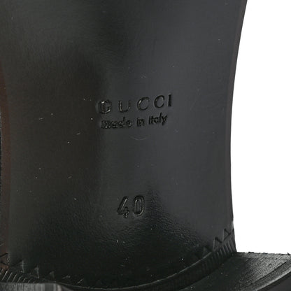 Gucci Goatskin Womens Chain Mid-Heel Loafers 40 Black 7 of 9