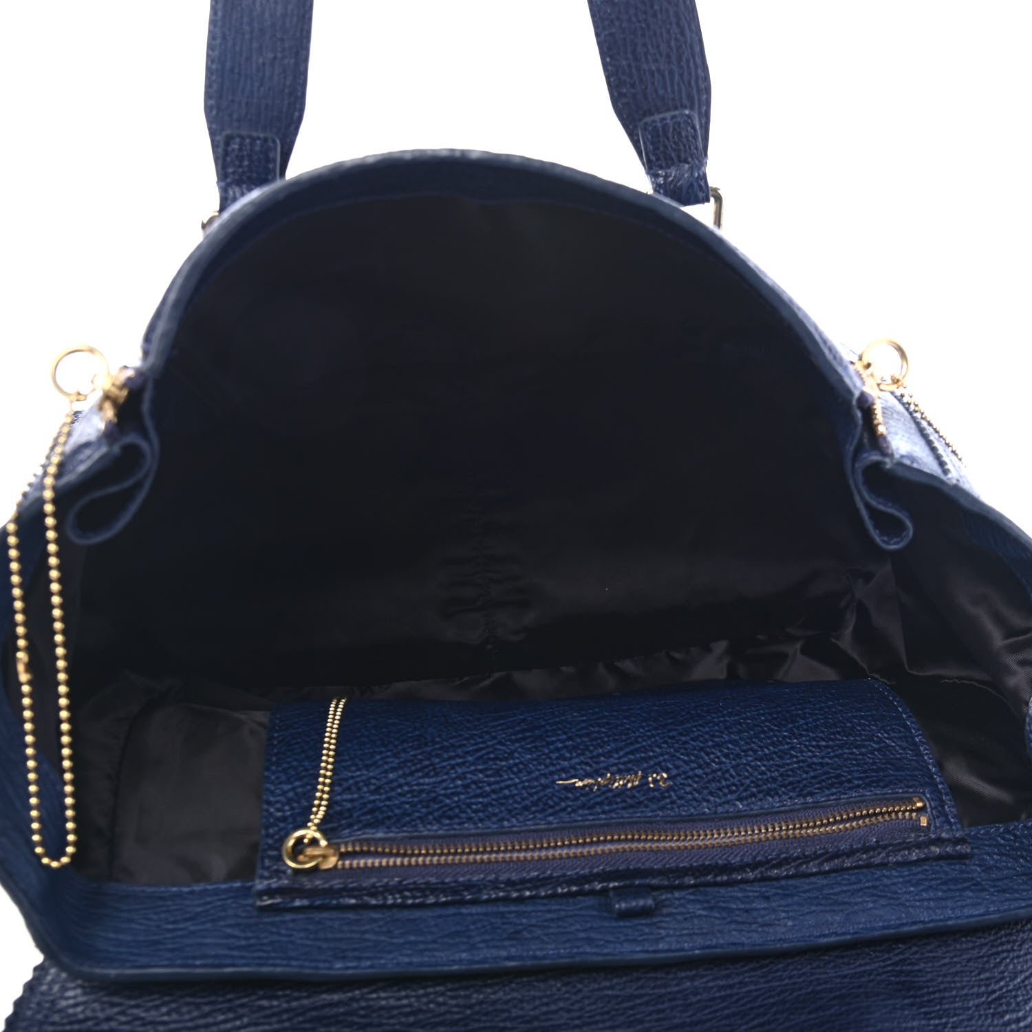 3.1 Phillip Lim Textured Calfskin Large Pashli Satchel Ink 4 of 8