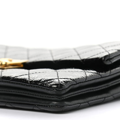 Chanel Patent Goatskin Quilted 3 Pocket Accordion Flap Black 8 of 10