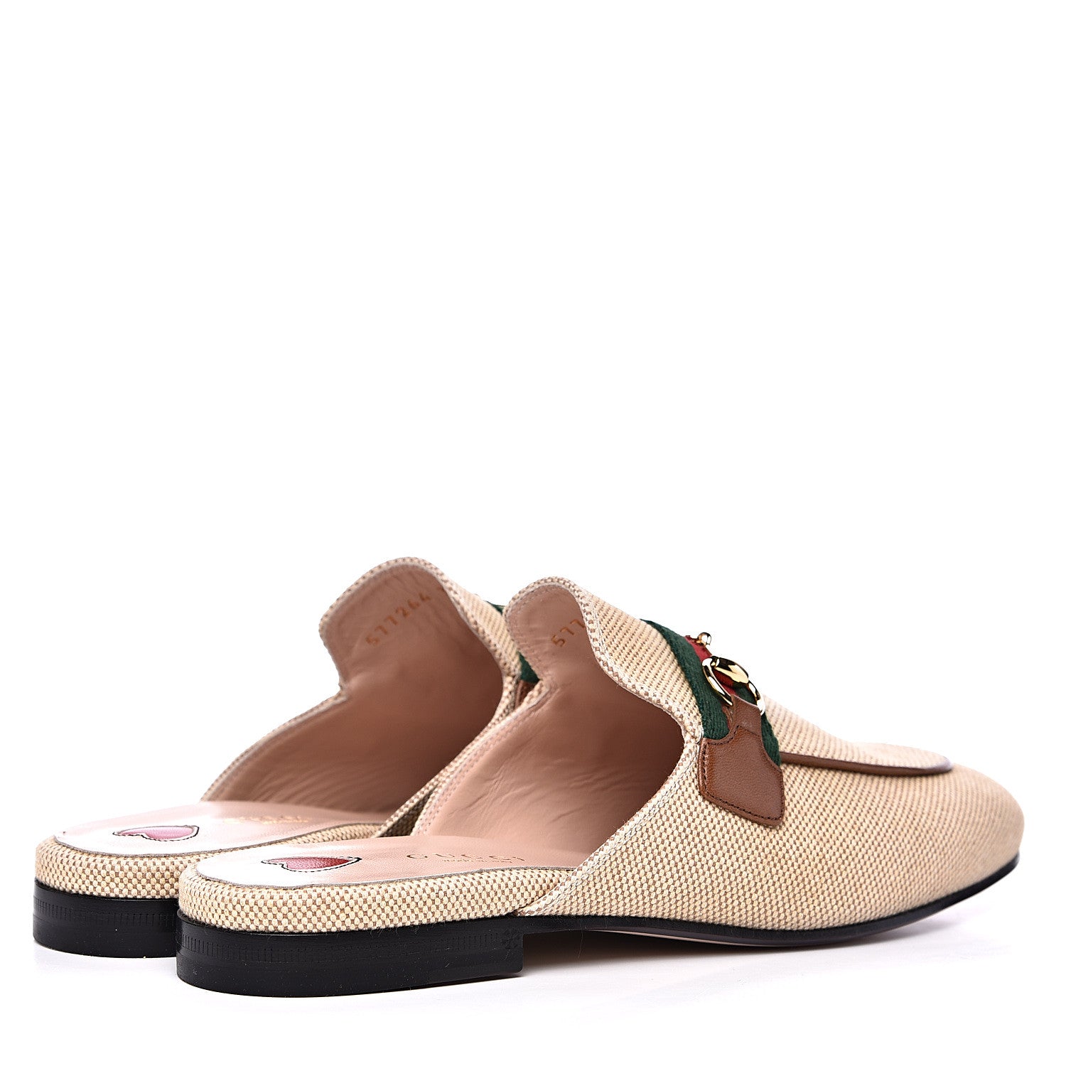 Gucci Canvas Vintage Charlotte Web Princetown Slippers 37 Sand Cuir 4 of 9