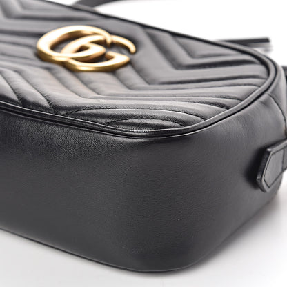 Gucci Calfskin Matelasse Small GG Marmont Chain Shoulder Bag Black 10 of 10