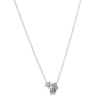 Chanel 18K White Gold Diamond Etoile Filante Pendant Necklace 1 of 8
