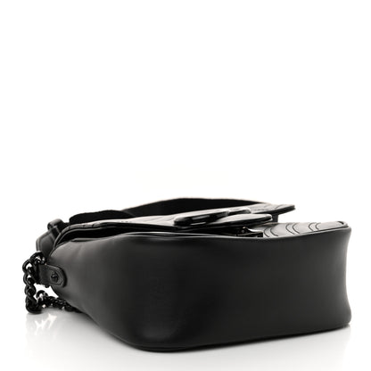 Gucci Calfskin Matelasse Monochrome Mini GG Marmont Crossbody Shoulder Bag Black 4 of 11