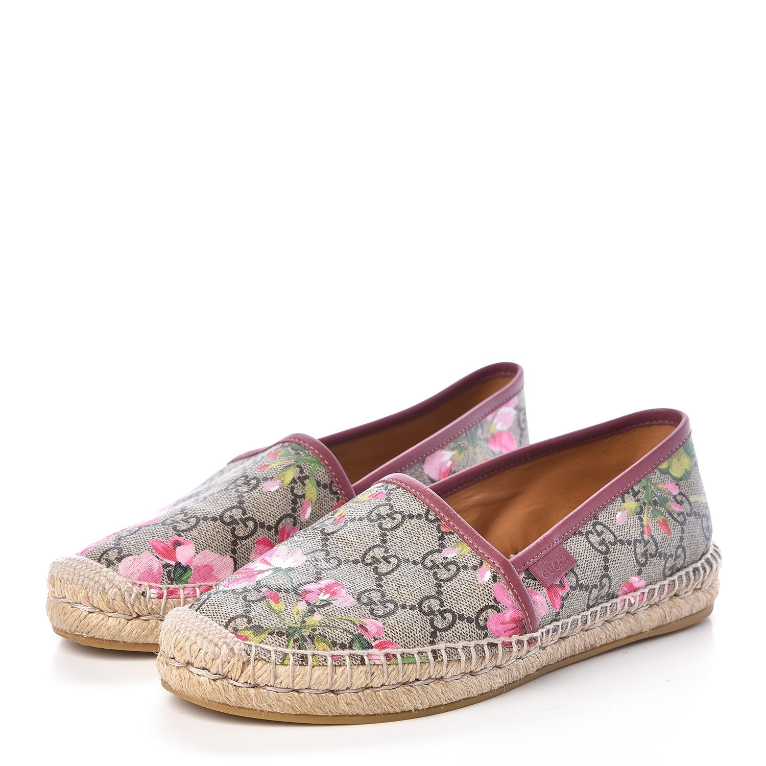 Gucci GG Supreme Monogram Blooms Espadrilles 37.5 Beige Multicolor Dry Rose 3 of 10