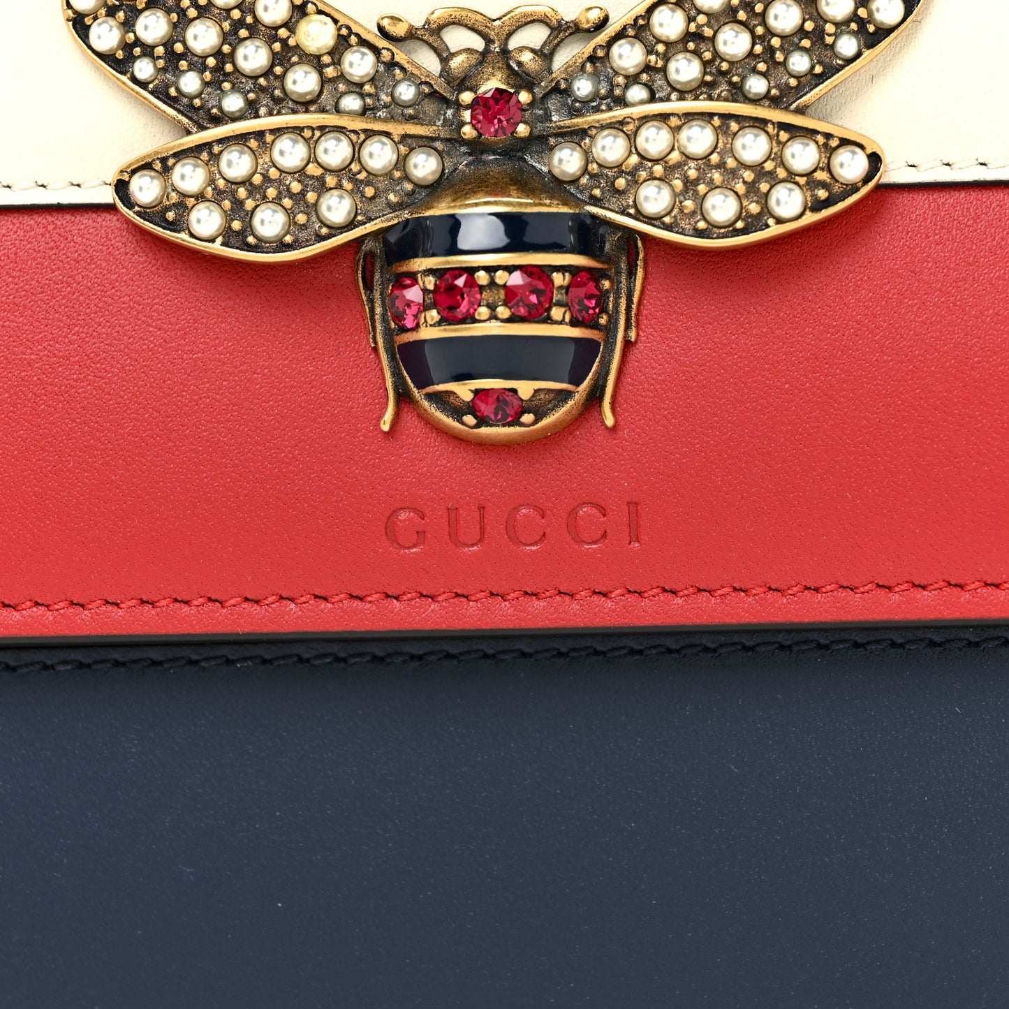 Calfskin Queen Margaret Flap Wallet Blue Agata Hibiscus Red Mystic White