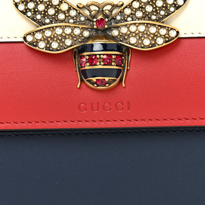Gucci Calfskin Queen Margaret Flap Wallet Blue Agata Hibiscus Red Mystic White 11 of 12