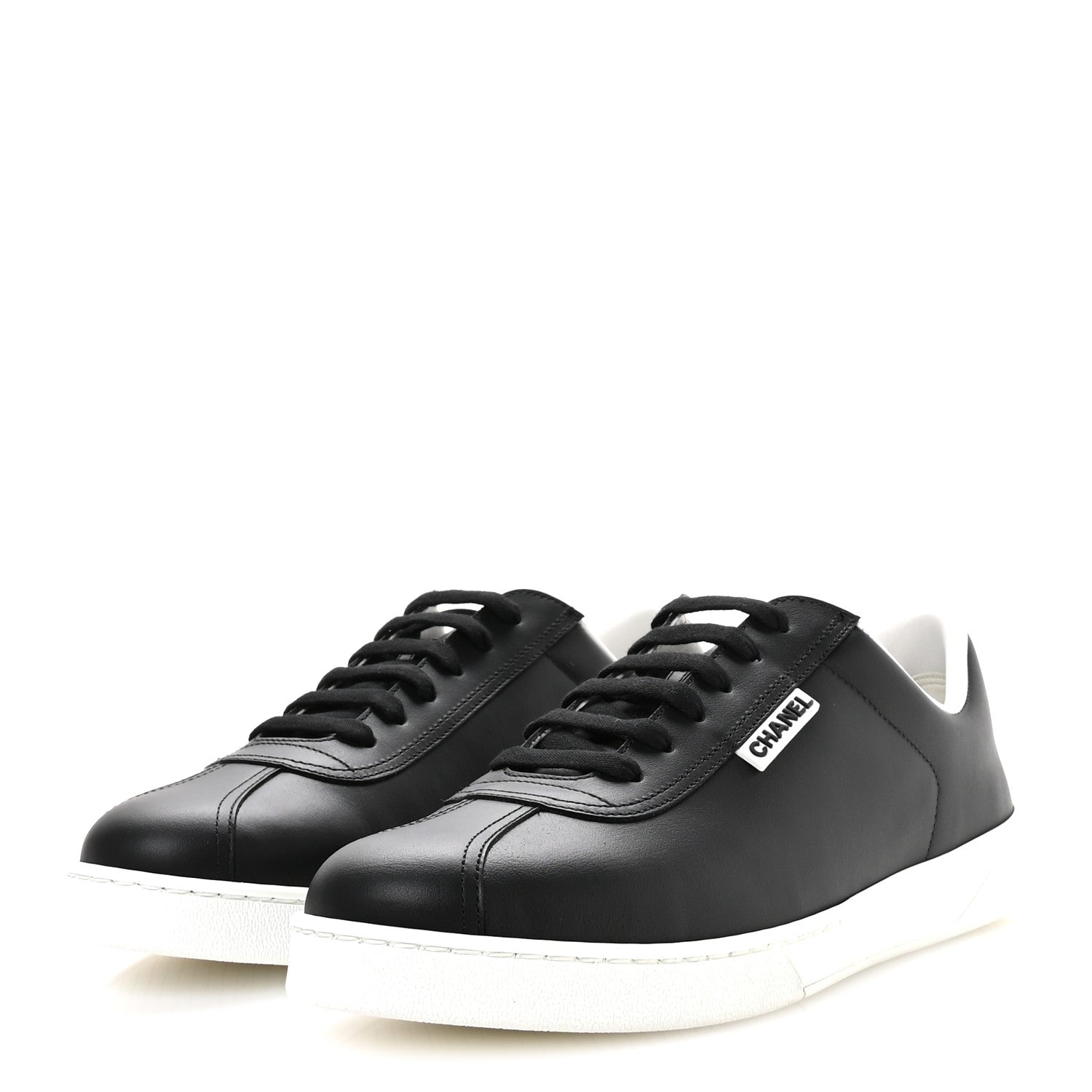 Chanel Calfskin CC Mens Uniform Sneakers 43 Black 4 of 8
