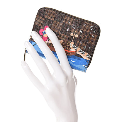 Louis Vuitton Damier Ebene 2019 Christmas Animation Zippy Coin Purse Blue 2 of 6