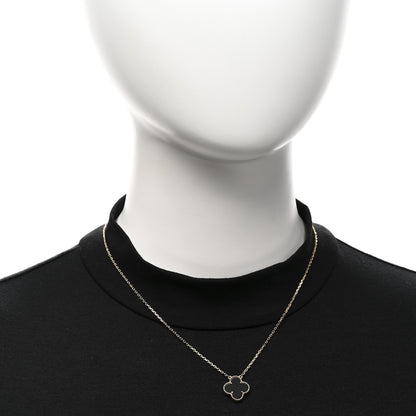 Van Cleef & Arpels 18K Yellow Gold Black Onyx Vintage Alhambra Pendant Necklace 2 of 6