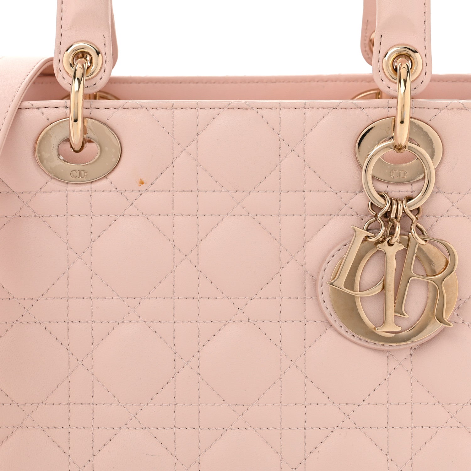 Christian Dior Lambskin Cannage Medium Lady Dior Light Pink 8 of 14