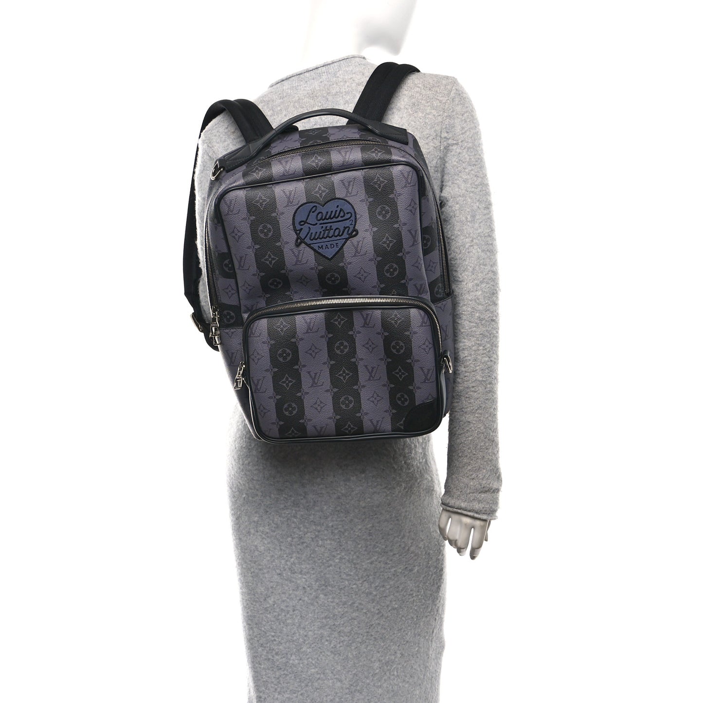 X NIGO Monogram Eclipse Stripes LV Heart Modular Utilitary Backpack