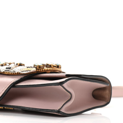 Miu Miu Goatskin Madras Soft Calf Crystal Embellished Shoulder Bag Mughetto 9 of 10