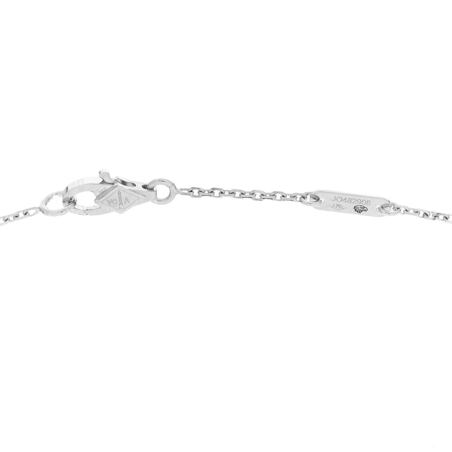 18K White Gold Diamond Sweet Alhambra Pendant Necklace