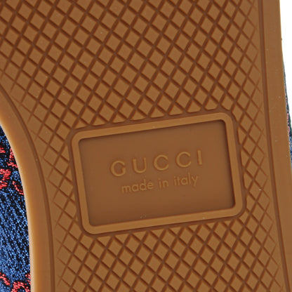 Gucci Lurex Calfskin Web GG Monogram Womens Falacer Sneakers 41 Iridescent Blue Iridescent Red Silver 11 of 12