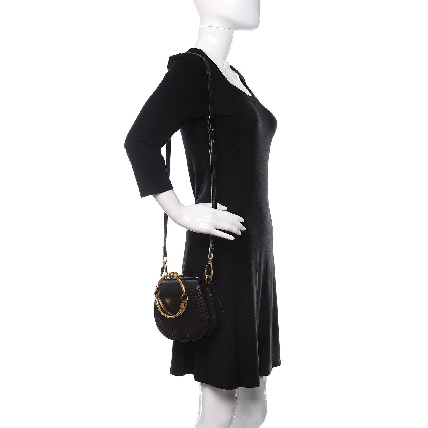 Calfskin Small Nile Bracelet Bag Black