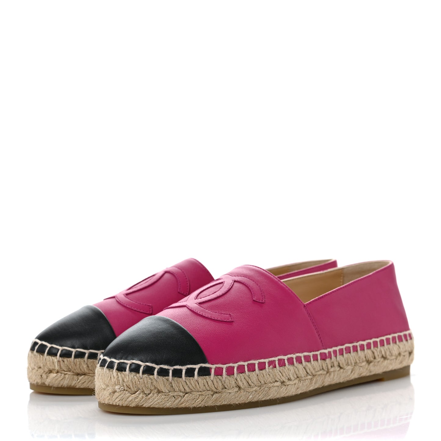Lambskin CC Espadrilles 39 Fuchsia Black