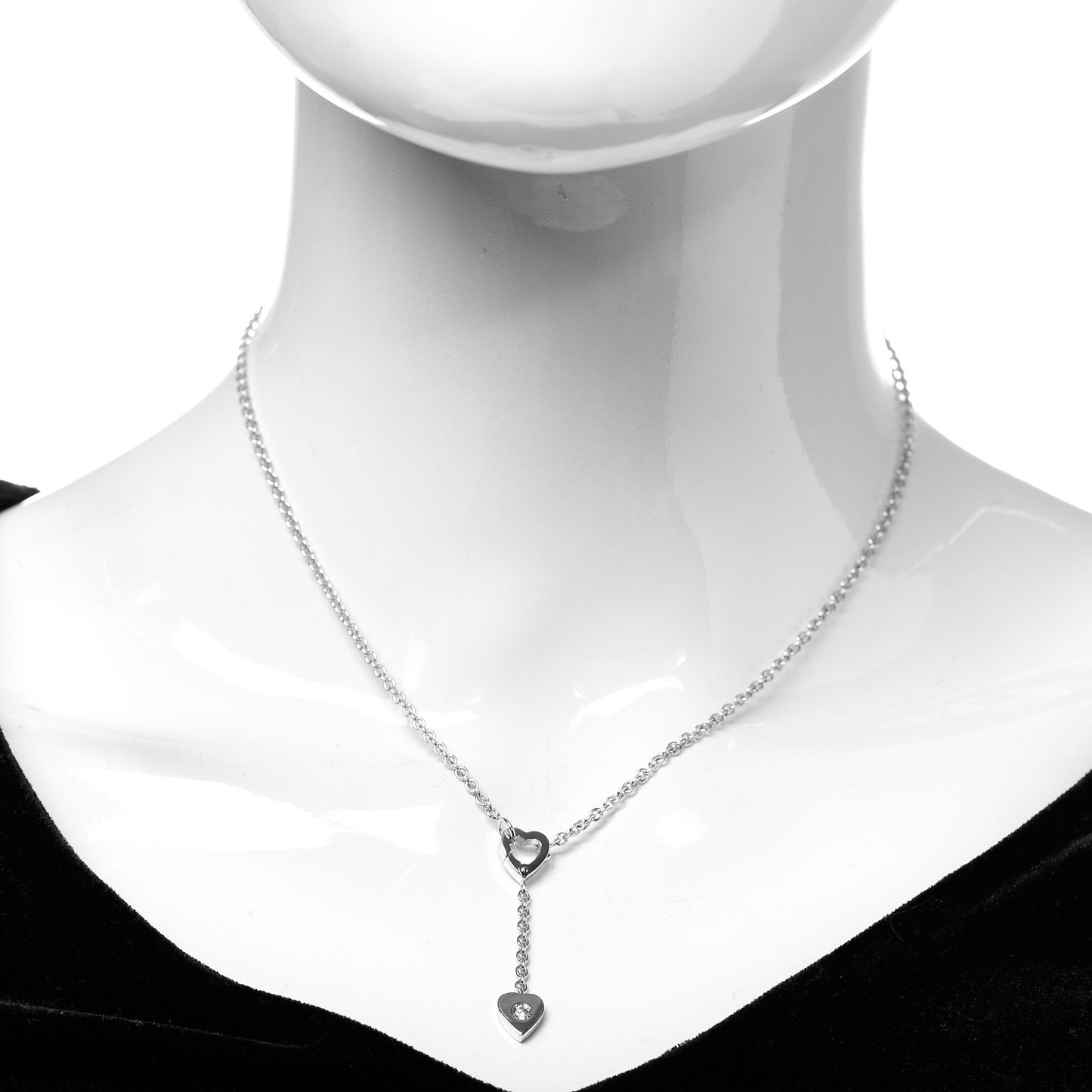 18K White Gold Diamond Mon Amour Lariat Necklace